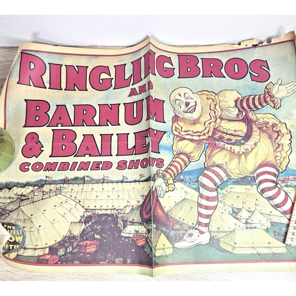 Ringling Bros Barnum Bailey Circus Clown Poster Vintage Style 17x25 Print